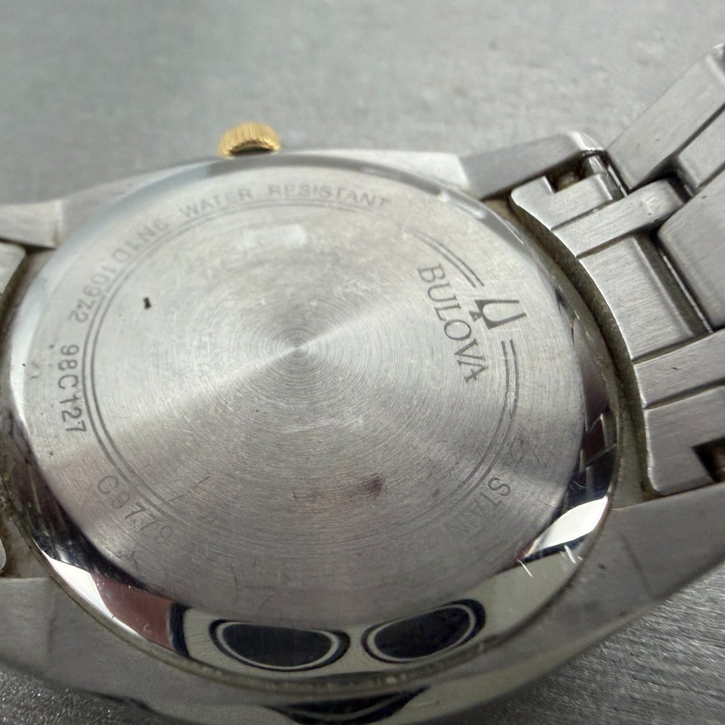 Bulova Watch Men 39mm Silver Dial Two Tone Daydate Round 98C127 New Battery9