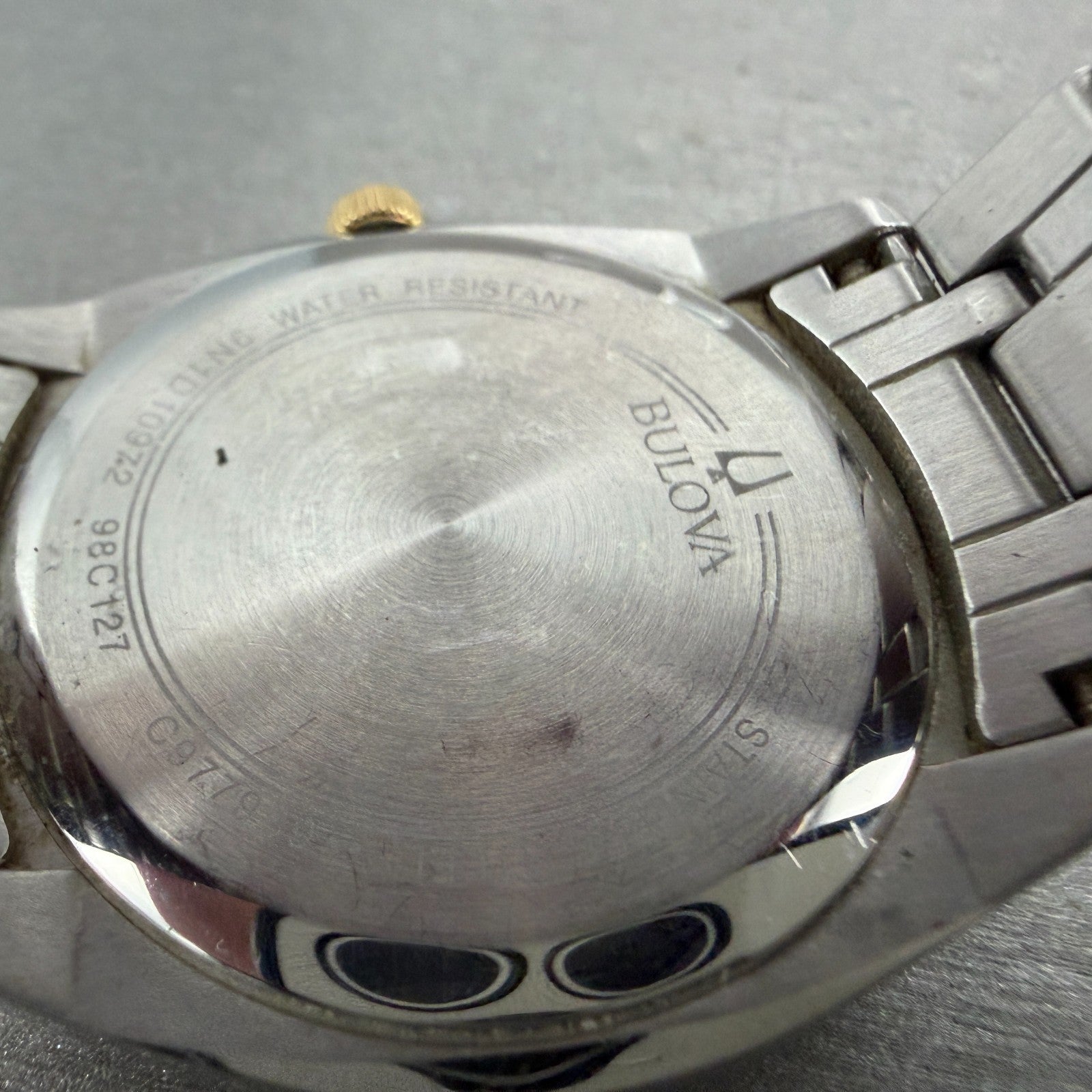 Bulova Watch Men 39mm Silver Dial Two Tone Daydate Round 98C127 New Battery9