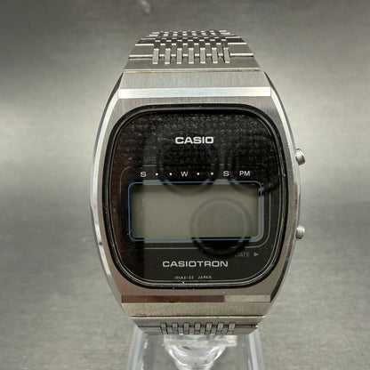 Casio Casiotron Watch Men 32mm Digital Daydate Oval 49CS-35 Vintage PARTS0