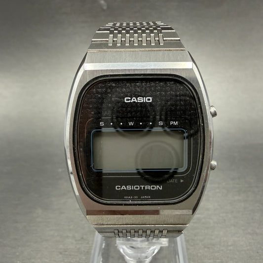 Casio Casiotron Watch Men 32mm Digital Daydate Oval 49CS-35 Vintage PARTS0