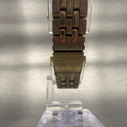 Seiko Watch Women 24mm White Dial Gold Tone Daydate Round 7N83-0011 New Battery9