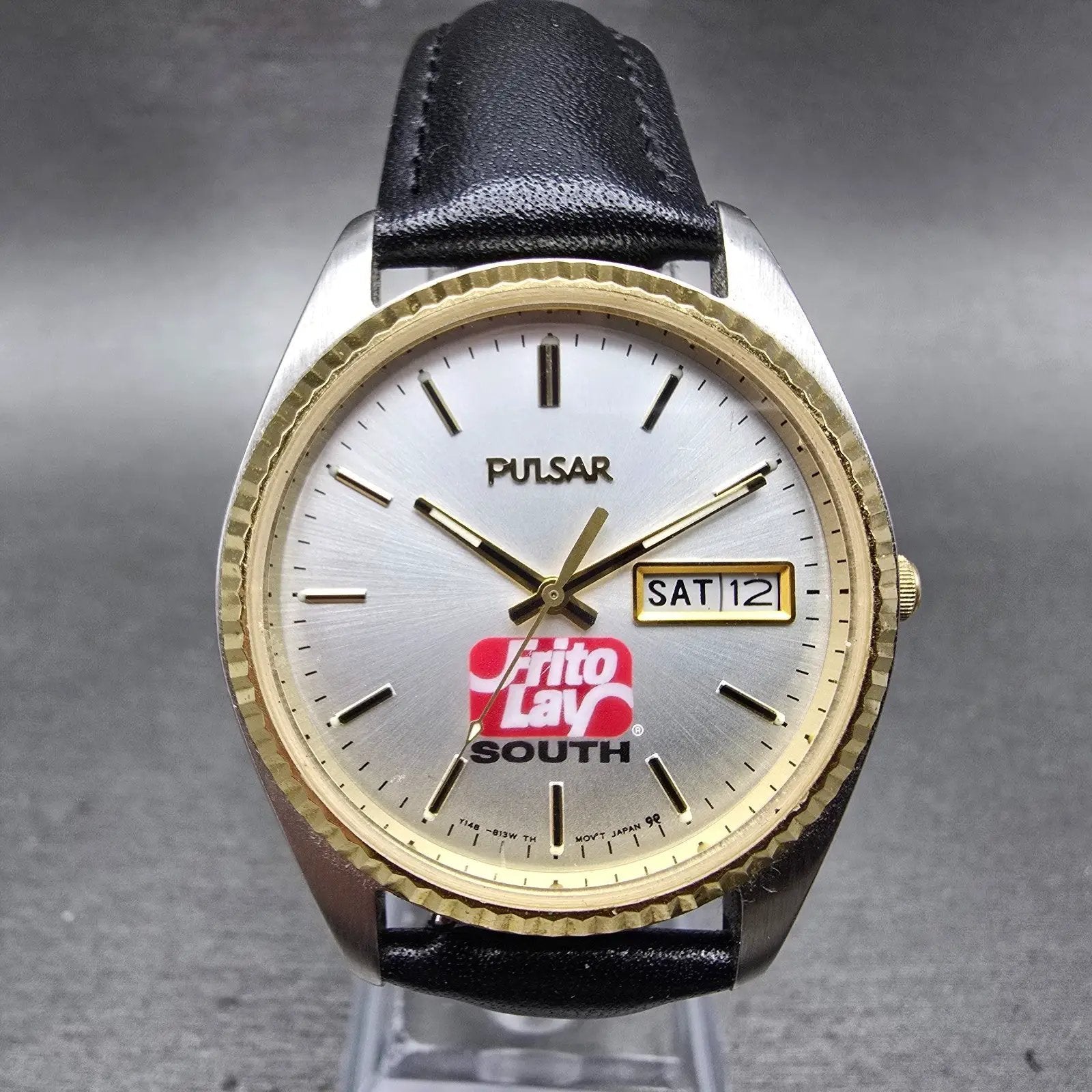 Seiko Pulsar President Watch Men 35mm Silver Dial Two Tone Daydate New Battery0