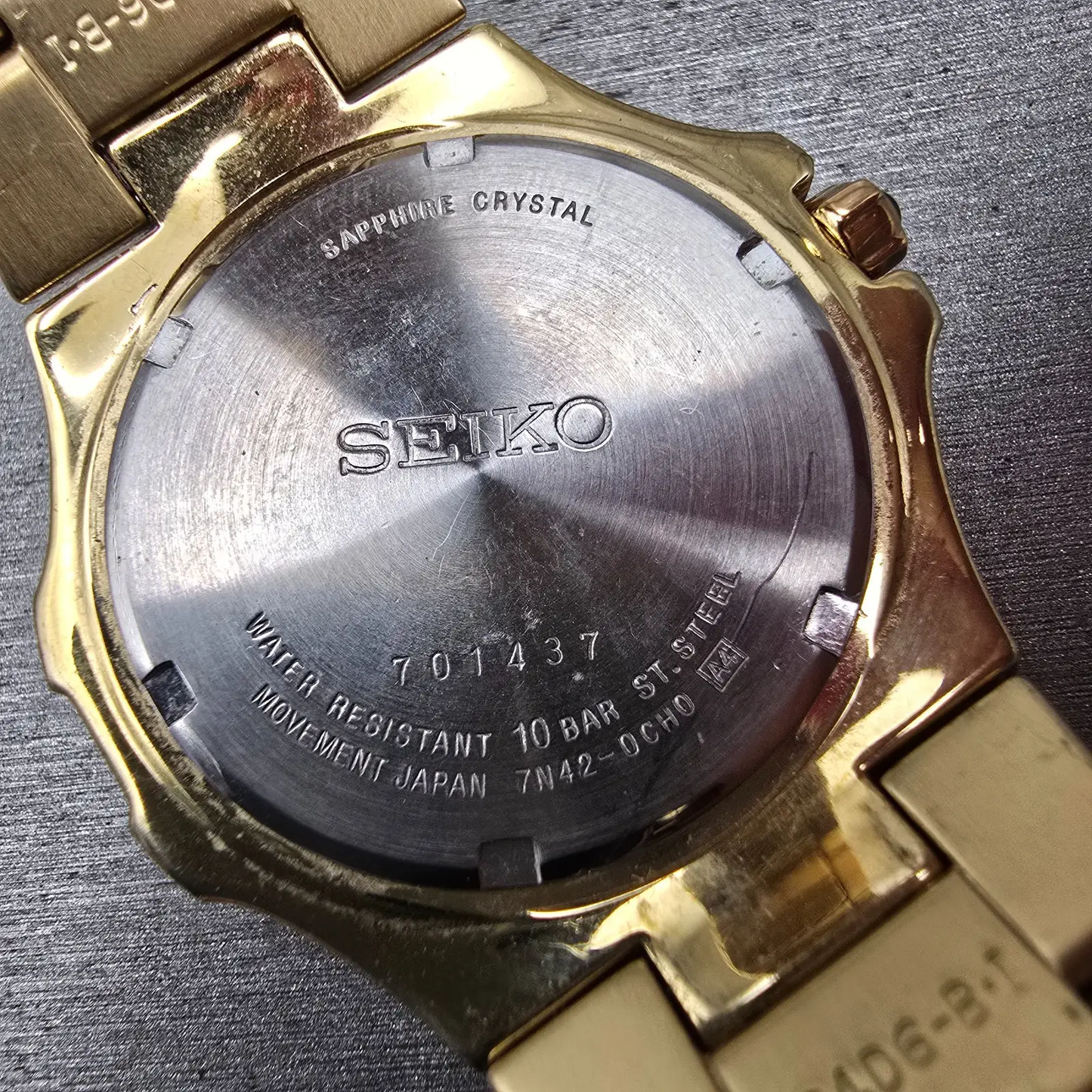 Seiko Coutura Watch Men 38mm Brown Dial Gold Tone Date Round 7N42-0CH0 New Batt10