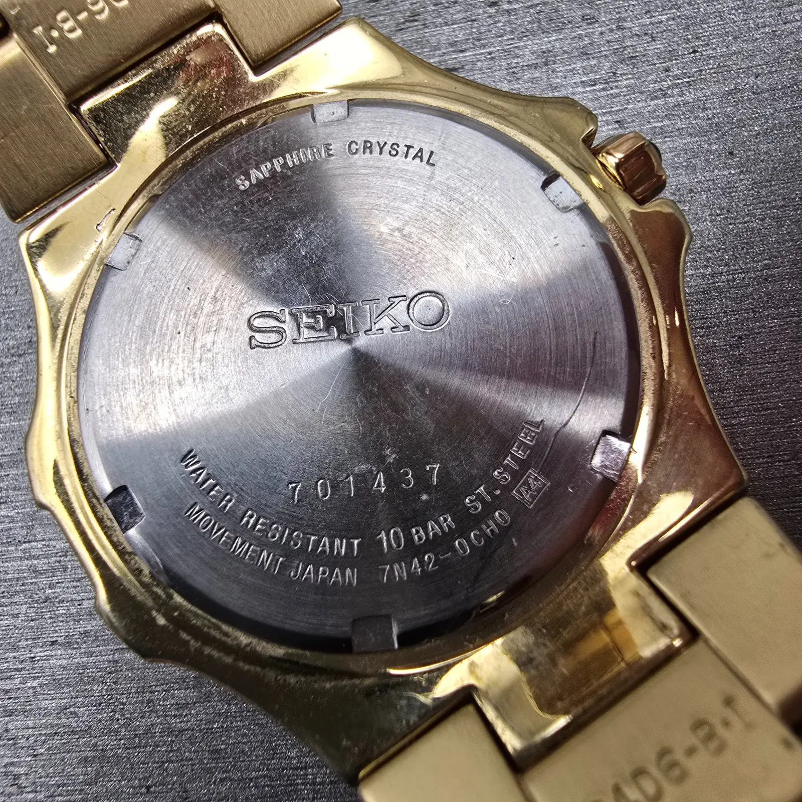 Seiko Coutura Watch Men 38mm Brown Dial Gold Tone Date Round 7N42-0CH0 New Batt10