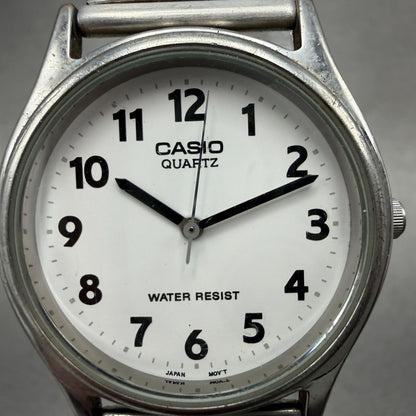 Casio Watch Unisex 32mm White Dial Silver Tone Round MQ410 New Battery ABC VTG1