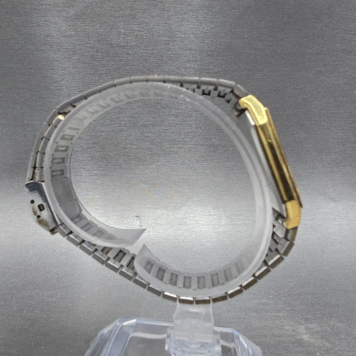 Seiko Tank Watch Men 29mm Gold Dial Gold Tone Rectangle 6530-5010 VTG PARTS9