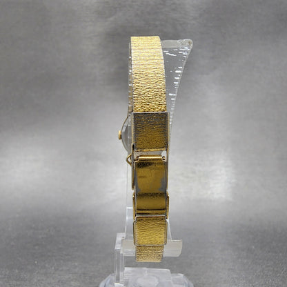 Seiko Watch Women 17mm Gold Dial Gold Tone Oval 1400-8339 New Battery