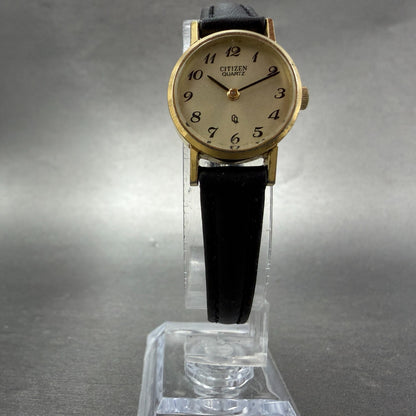 Citizen CQ Watch Women 20mm Champagne Dial Gold Tone Round 4-832370 New Battery5