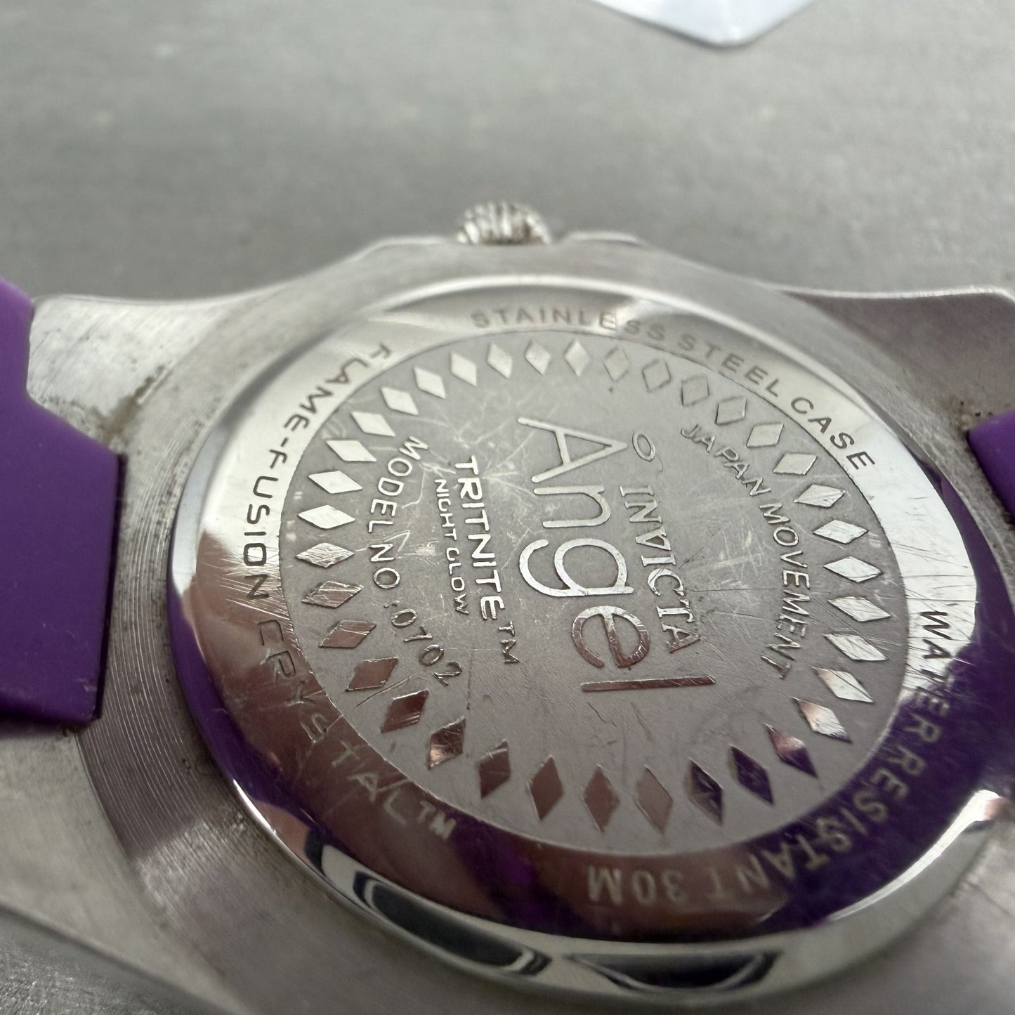 Invicta Angle Watch Women 38mm White Dial Steel Daydate Purple 0702 New battery9