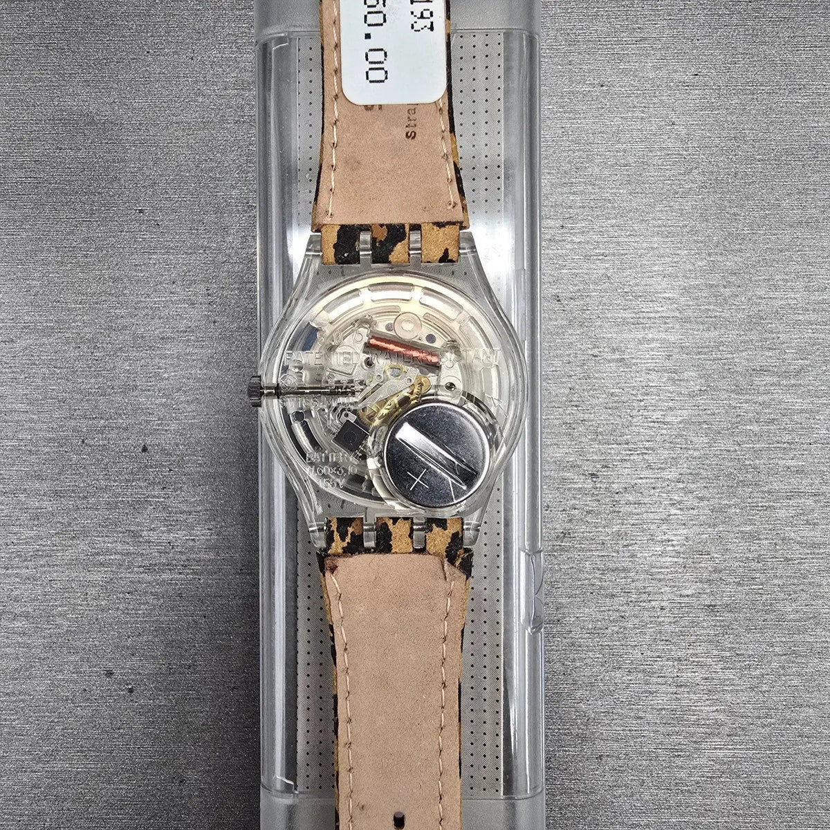 Swatch OONGAWAH! Watch Men 34mm Green Dial Clear Case GK193 New Battery NOS8
