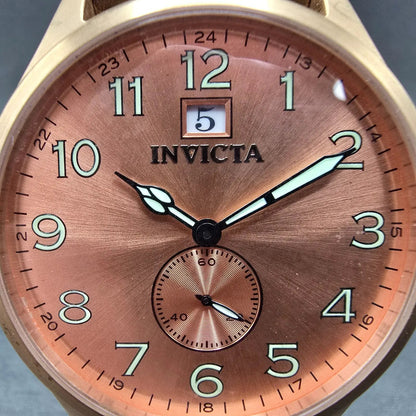 Invicta I Force Watch Men 44mm Rose Dial Rose Gold Tone Date Small Seconds 155151