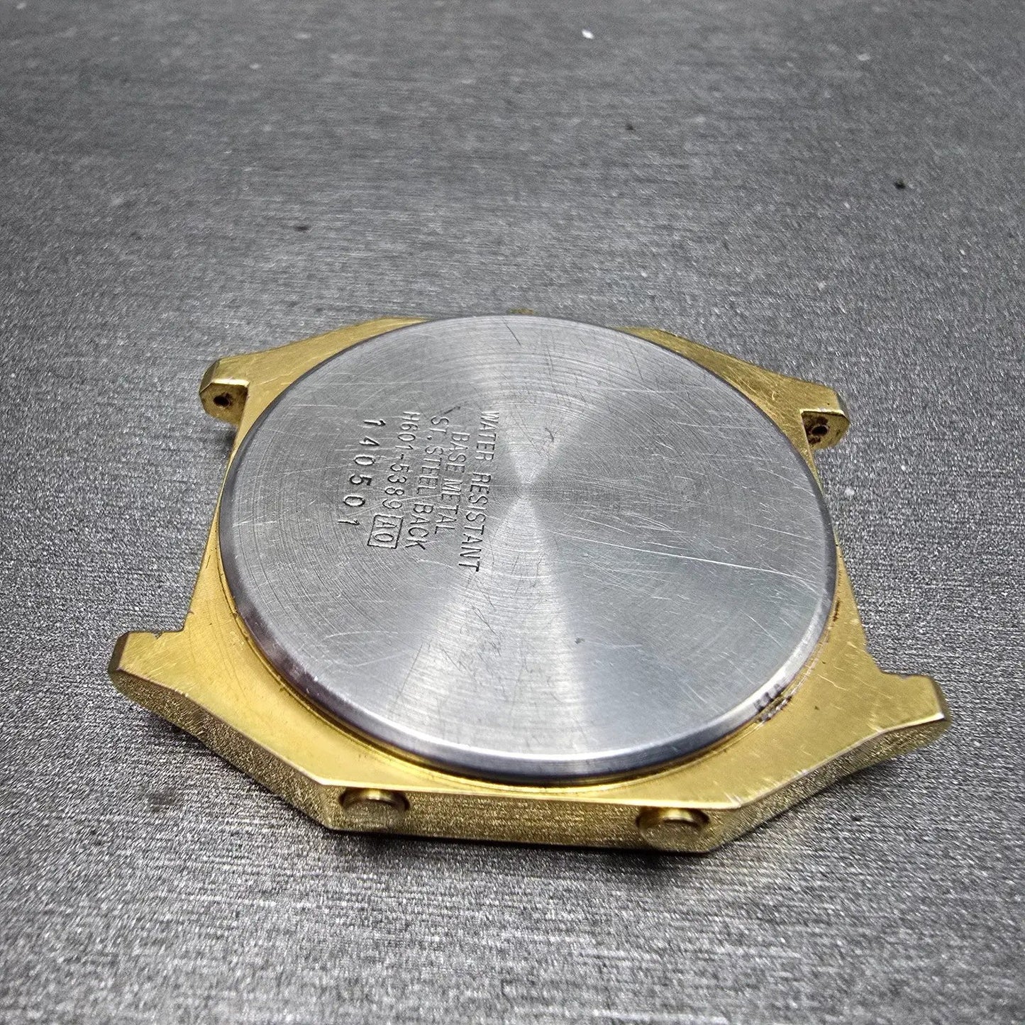 Seiko Analog Digital Watch Men 33mm Gold Dial Gold Tone Rectangle H601-5389 PART11