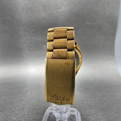 Seiko SQ Watch Men 36mm Silver Dial Gold Tone Daydate Round 5Y23-8180 PARTS VTG8
