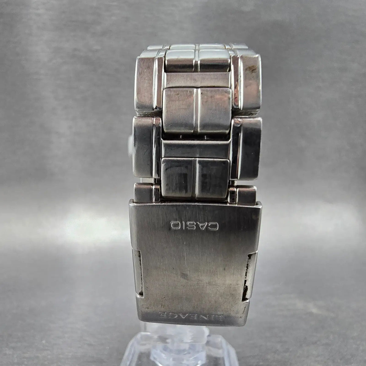 Casio Lineage LCW-100 Watch Men 41mm Black Dial Steel READ!!! Alarm Chrono Solar7