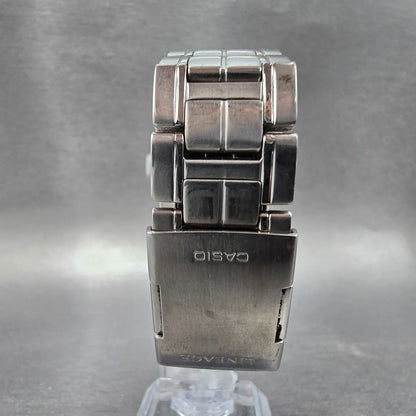 Casio Lineage LCW-100 Watch Men 41mm Black Dial Steel READ!!! Alarm Chrono Solar7