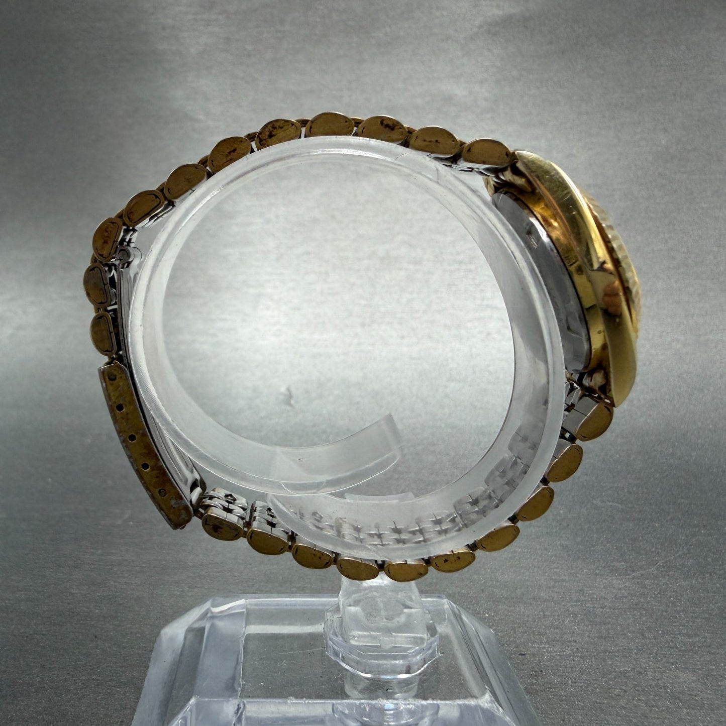 Elgin Watch Women 25mm Champagne Dial Gold Tone Date Round FK330 New Battery8