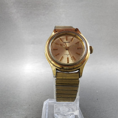 Seiko Watch Women 25mm Champagne Dial Gold Tone Manual Round 11040250 Runs5