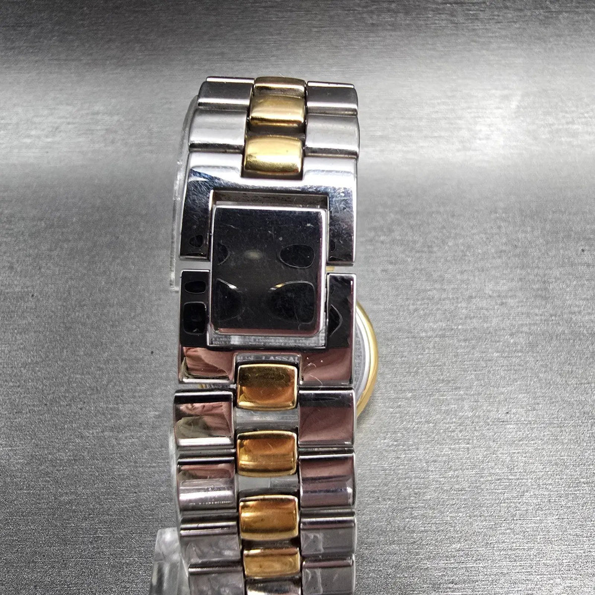 Seiko Lassale Watch Men 33mm White Dial Gold Tone Round 5A54-2000 New Battery7