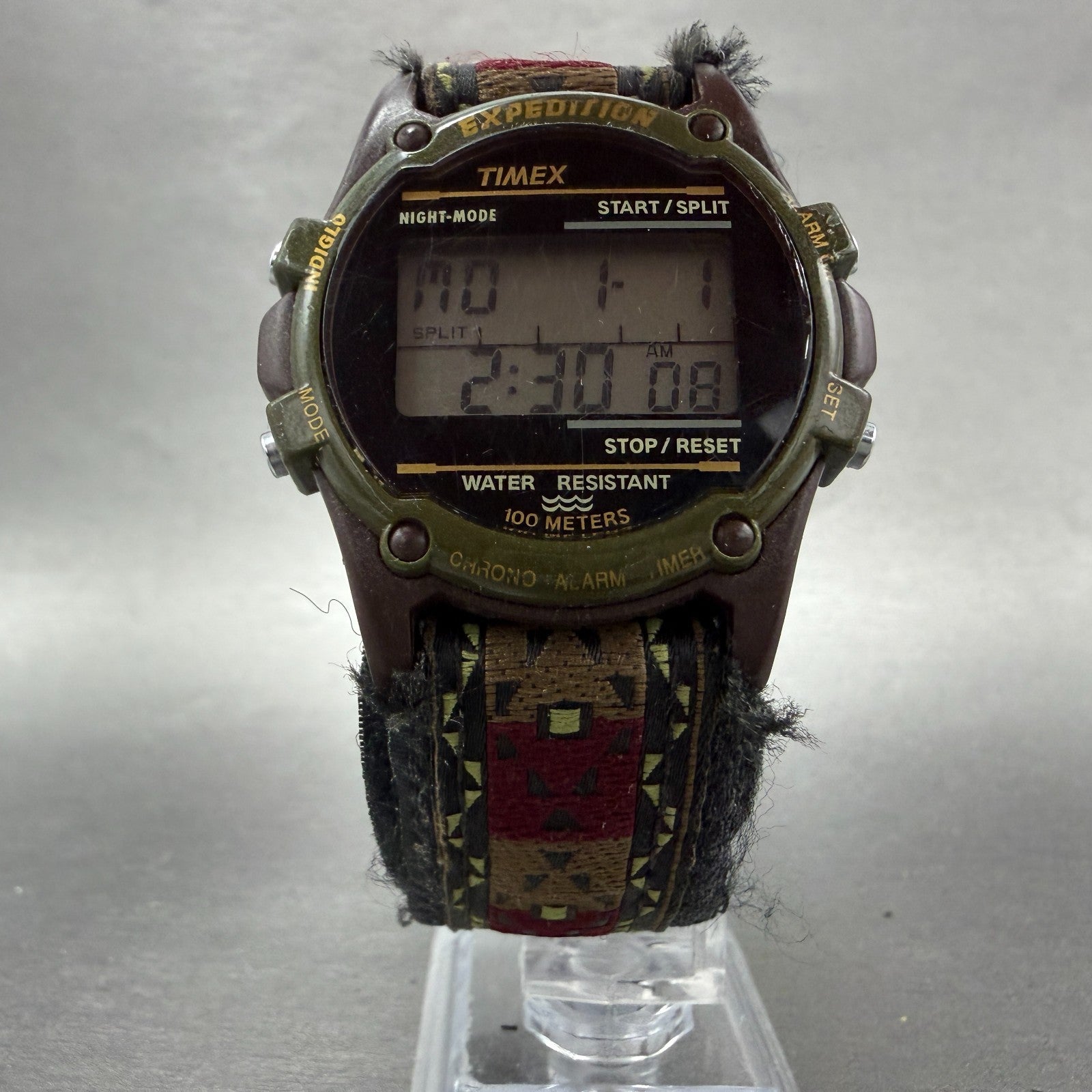 Timex Expedition Watch Men 40mm Digital Brown Black Tone Round New Battery 123455
