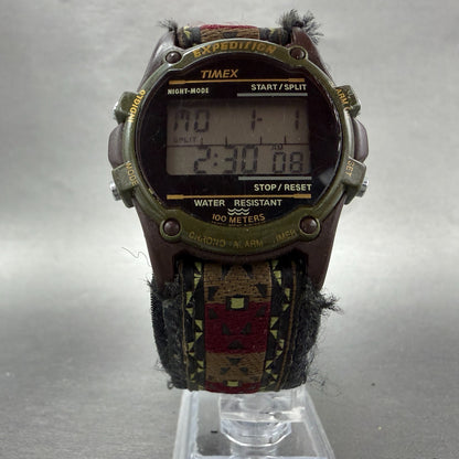 Timex Expedition Watch Men 40mm Digital Brown Black Tone Round New Battery 123455