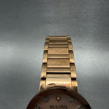 Bulova Futuro Watch Women 30mm MOP Dial Rose Gold Tone Round 97P132 New Battery4