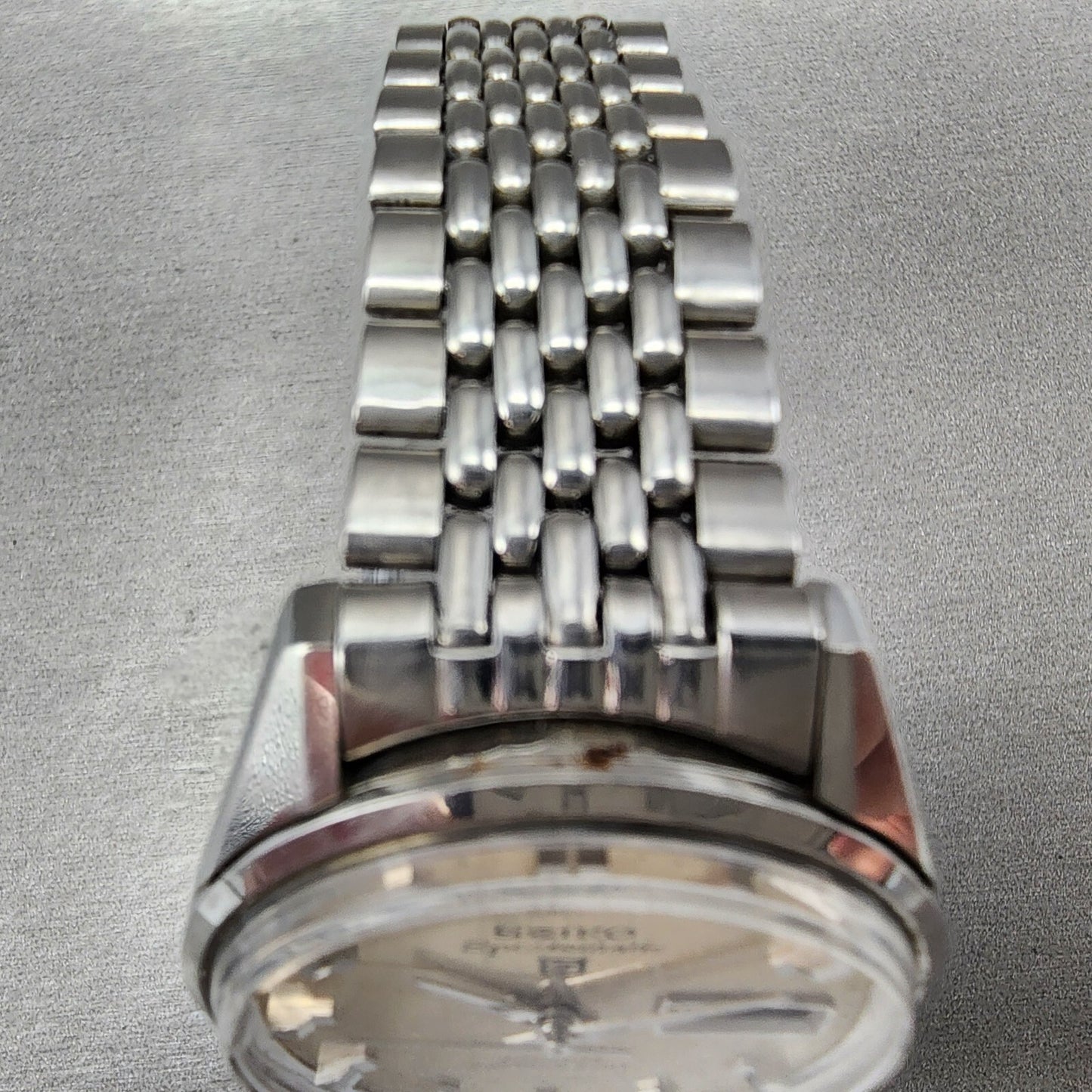 Seiko 5 Sportsmatic Watch Men 36mm Silver Dial Steel Daydate Automatic Runs4