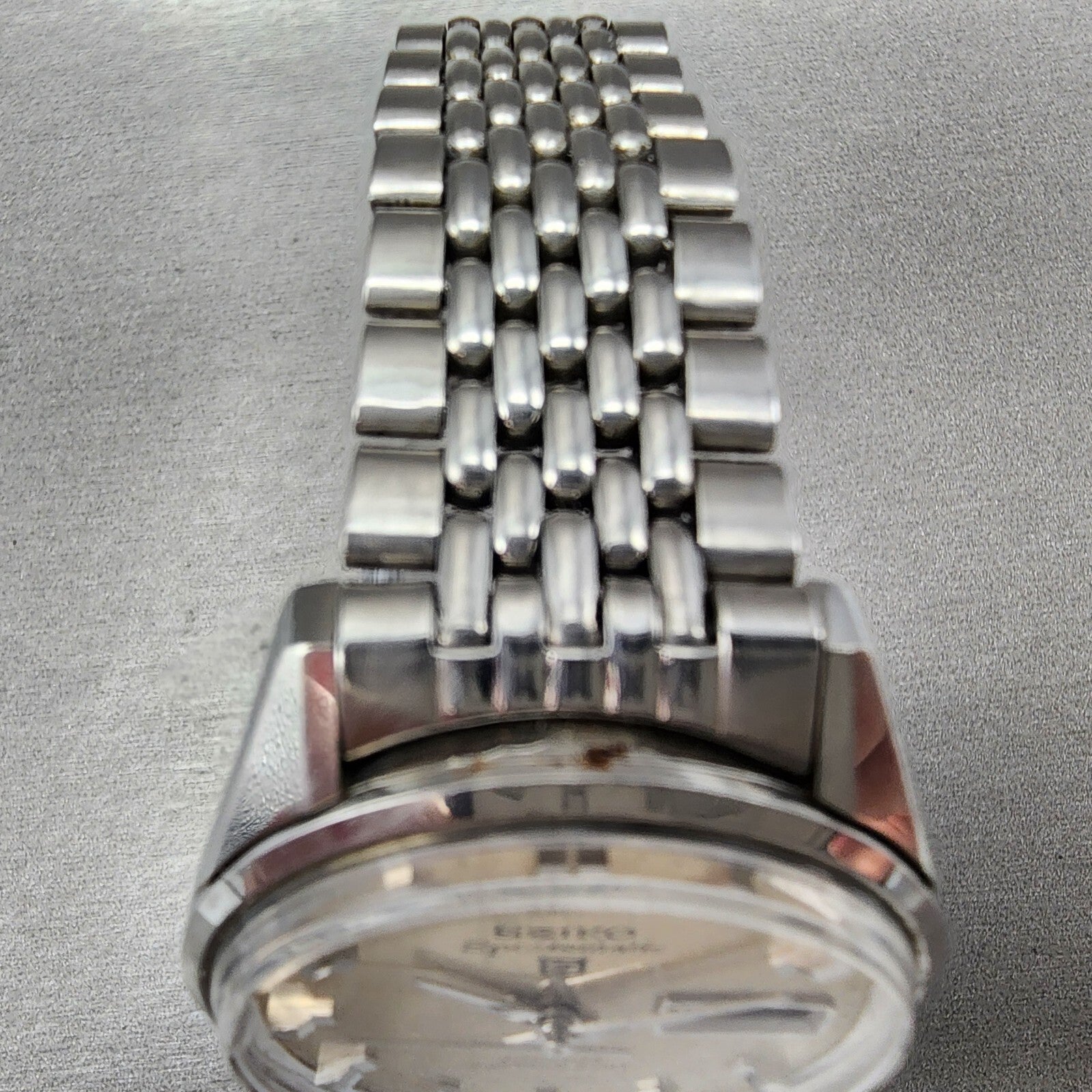 Seiko 5 Sportsmatic Watch Men 36mm Silver Dial Steel Daydate Automatic Runs4