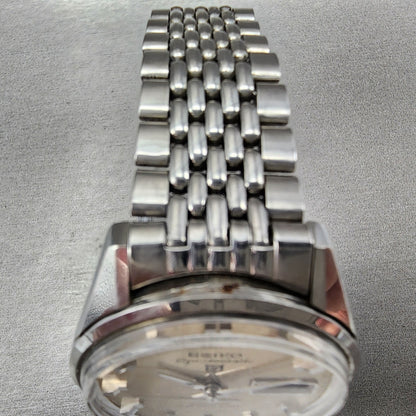 Seiko 5 Sportsmatic Watch Men 36mm Silver Dial Steel Daydate Automatic Runs4