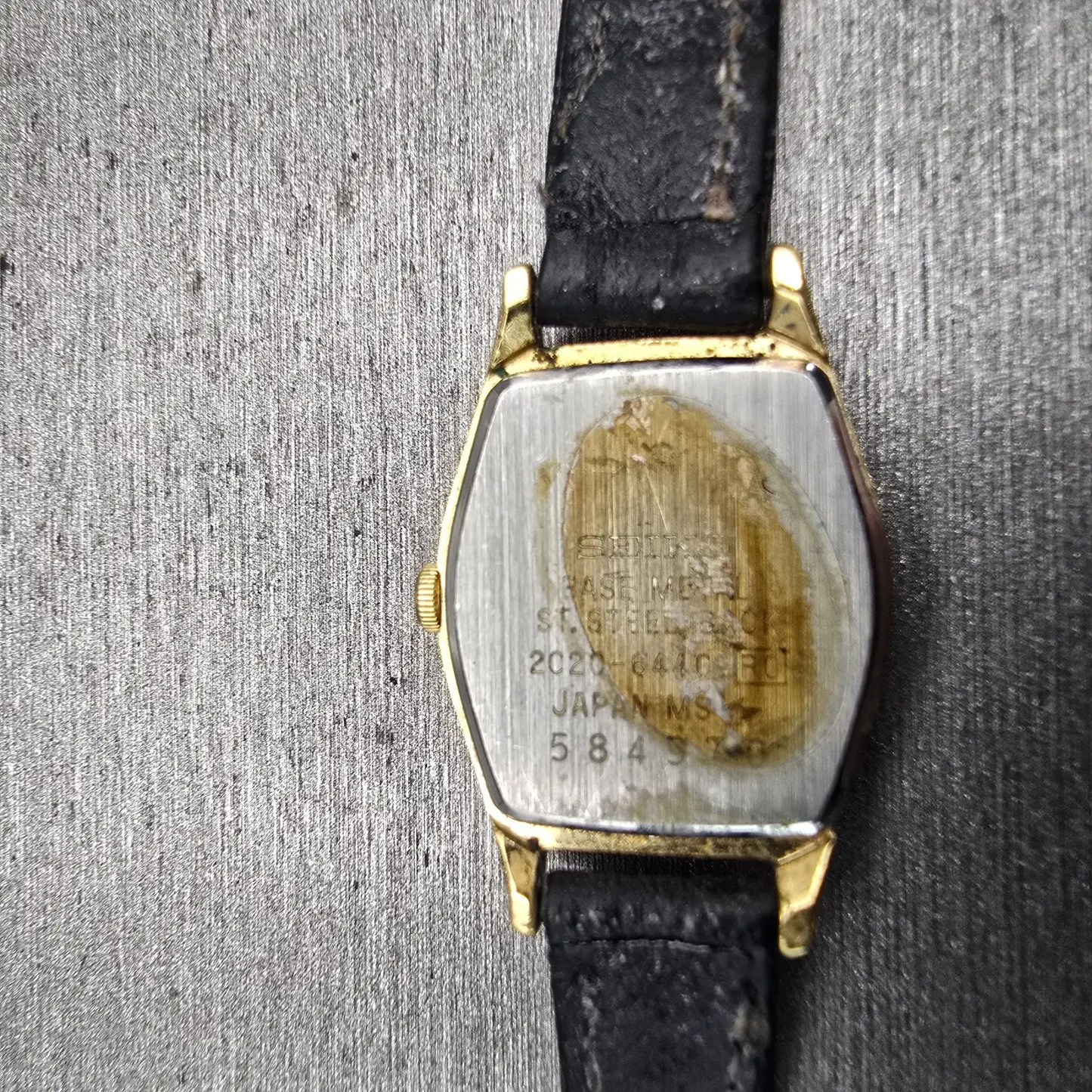 Seiko Watch Women 17mm Gold Dial Gold Tone Hexagon 2C20-6440 New Battery Vintage10