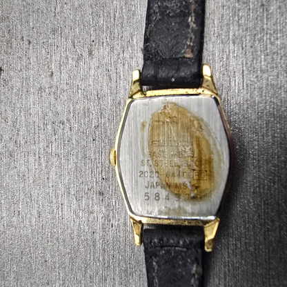 Seiko Watch Women 17mm Gold Dial Gold Tone Hexagon 2C20-6440 New Battery Vintage10