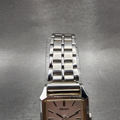 Seiko Tank Watch Women 19mm Silver Dial Silver Tone 4n215090 New Battery4