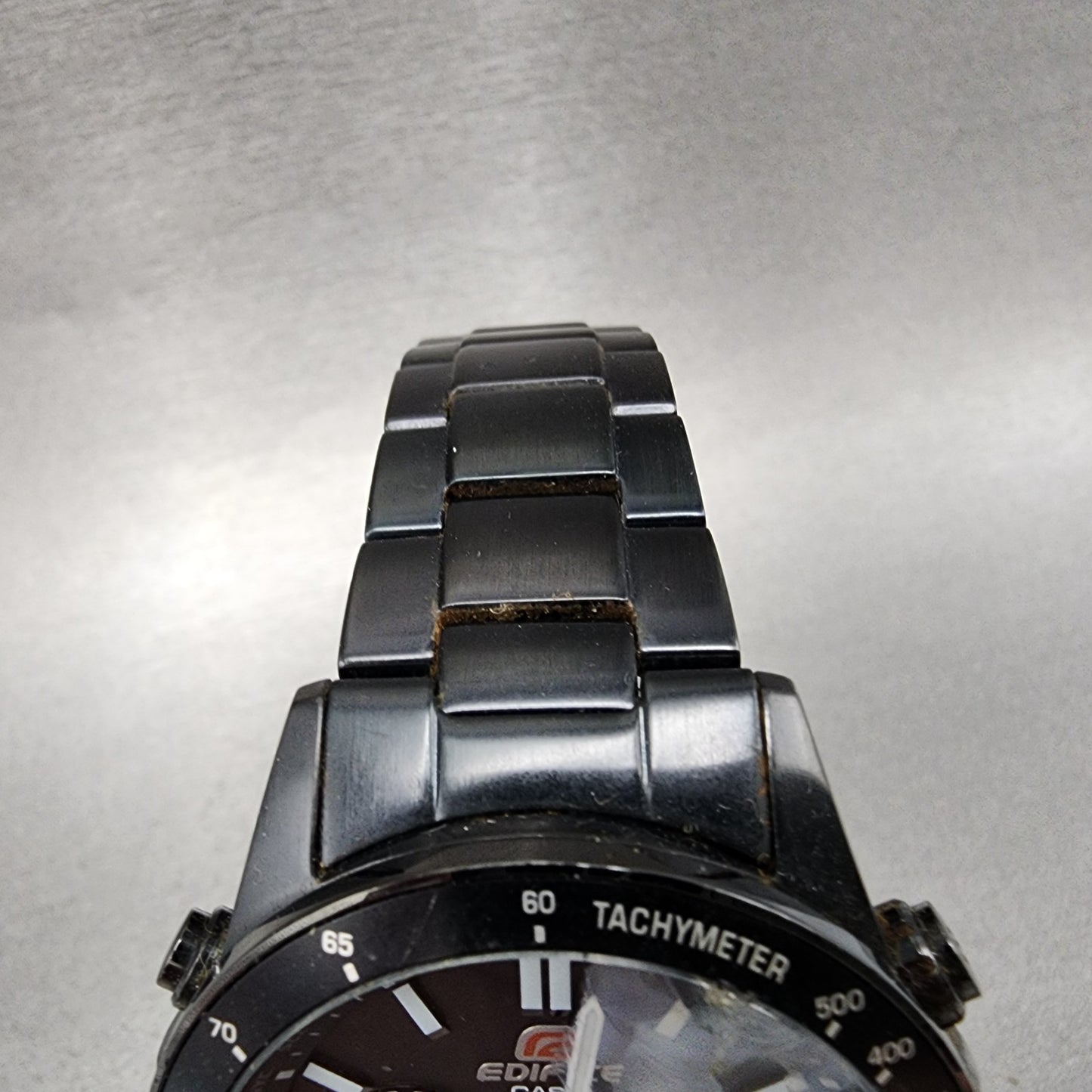 Casio Edifice Watch Men 41mm Black Dial Black Tone Date Round EQW550 PARTS4
