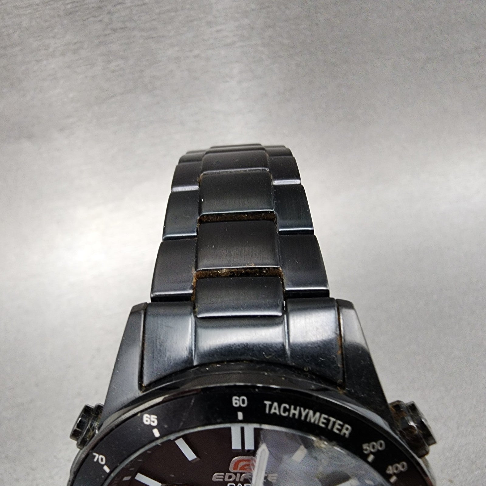 Casio Edifice Watch Men 41mm Black Dial Black Tone Date Round EQW550 PARTS4