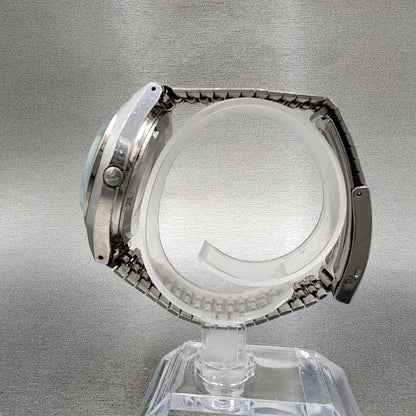 Citizen Electronic Cosmotron Watch Men 37mm Blue Dial Steel Daydate New Battery6