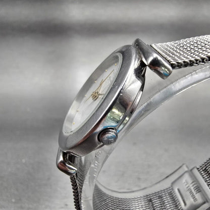 Skagen Watch Women 26mm White Dial Silver Tone Round 107SSSBD Mesh Band New Batt2