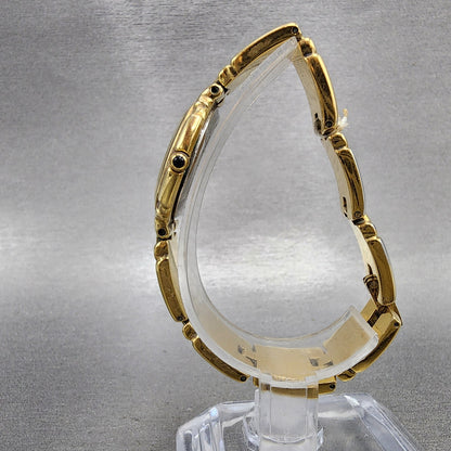 Bulova Watch Women 26mm Gold Dial Gold Tone Round 97P44 New Battery VTG6