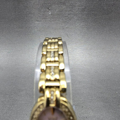 Citizen Eco-Drive Watch Women 18mm MOP Dial Gold tone Oval B023-S019206 Runs4
