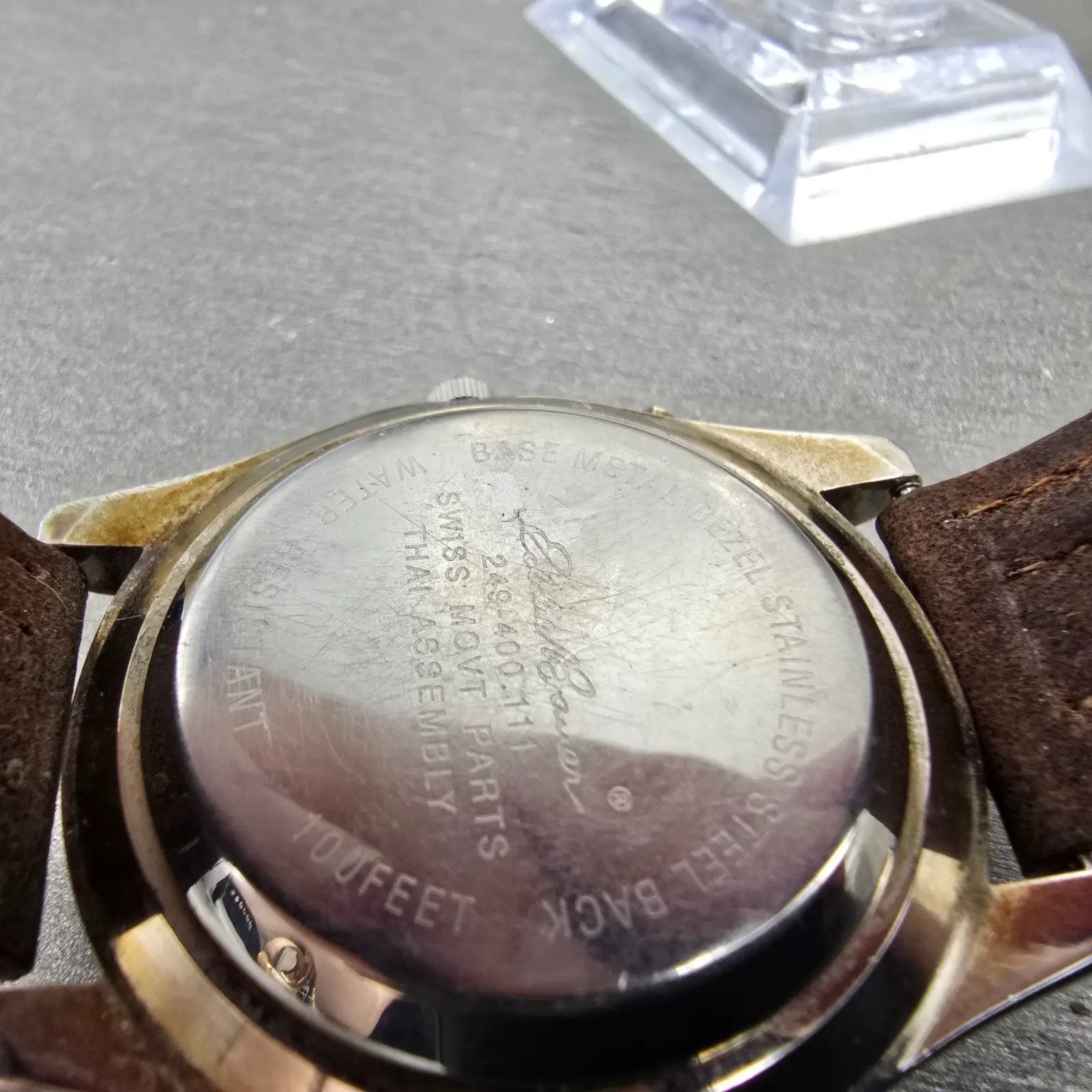 Eddie Bauer Watch Men 38mm Gray Dial Silver Tone Date Backlight Round New batt9
