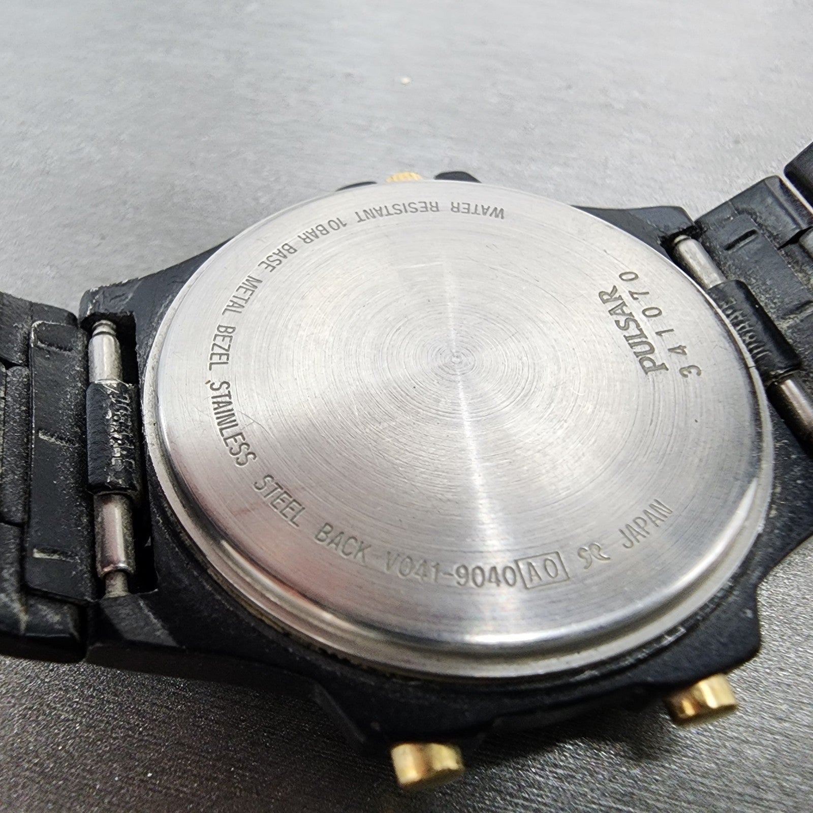 Pulsar Analog Digital Watch Men 37mm Black Dial Black Tone Round V0419040 PARTS10