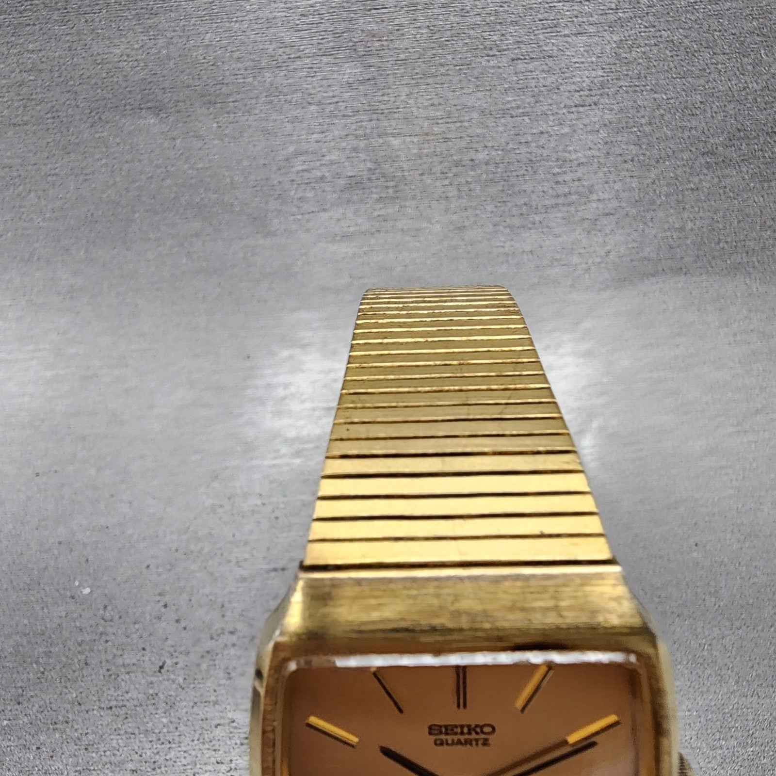 Seiko Watch Men 30mm Champagne Dial Gold Tone Rectangle 34215229 New Battery4