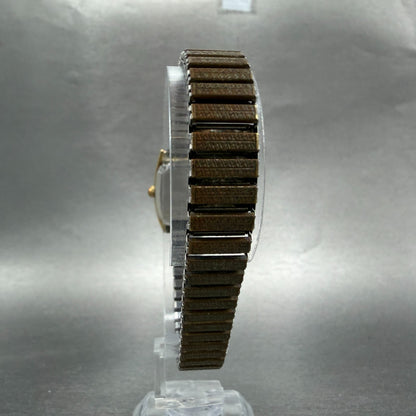 Seiko Tank Watch Men 20mm Champagne Dial Gold Tone Rectangle 2621-5220 New Batt27
