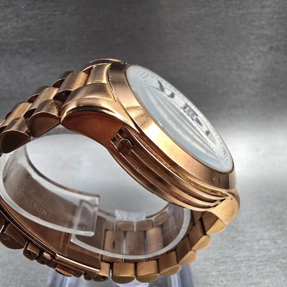 Michael Kors Cooper Watch Women 40mm White Dial Rose Gold Chrono MK-5929 New Bat3