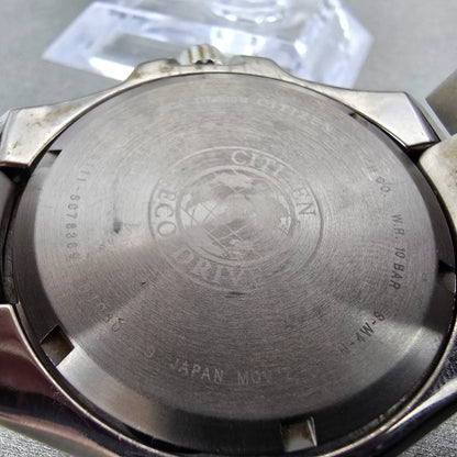 Citizen Eco-Drive Watch Men 43mm Blue Dial Titanium Date E111-S078369 Runs9