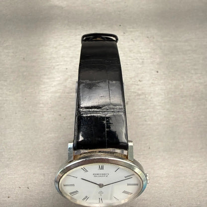 Seiko Watch Men 34mm White Dial Silver Tone Round 4130-9000 Vintage New Battery4