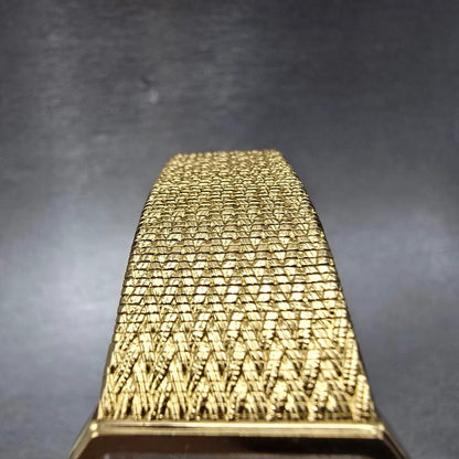 Seiko Tank Watch Men 25mm Silver Dial Gold Tone Rectangle 5Y30-5B49 New Battery4