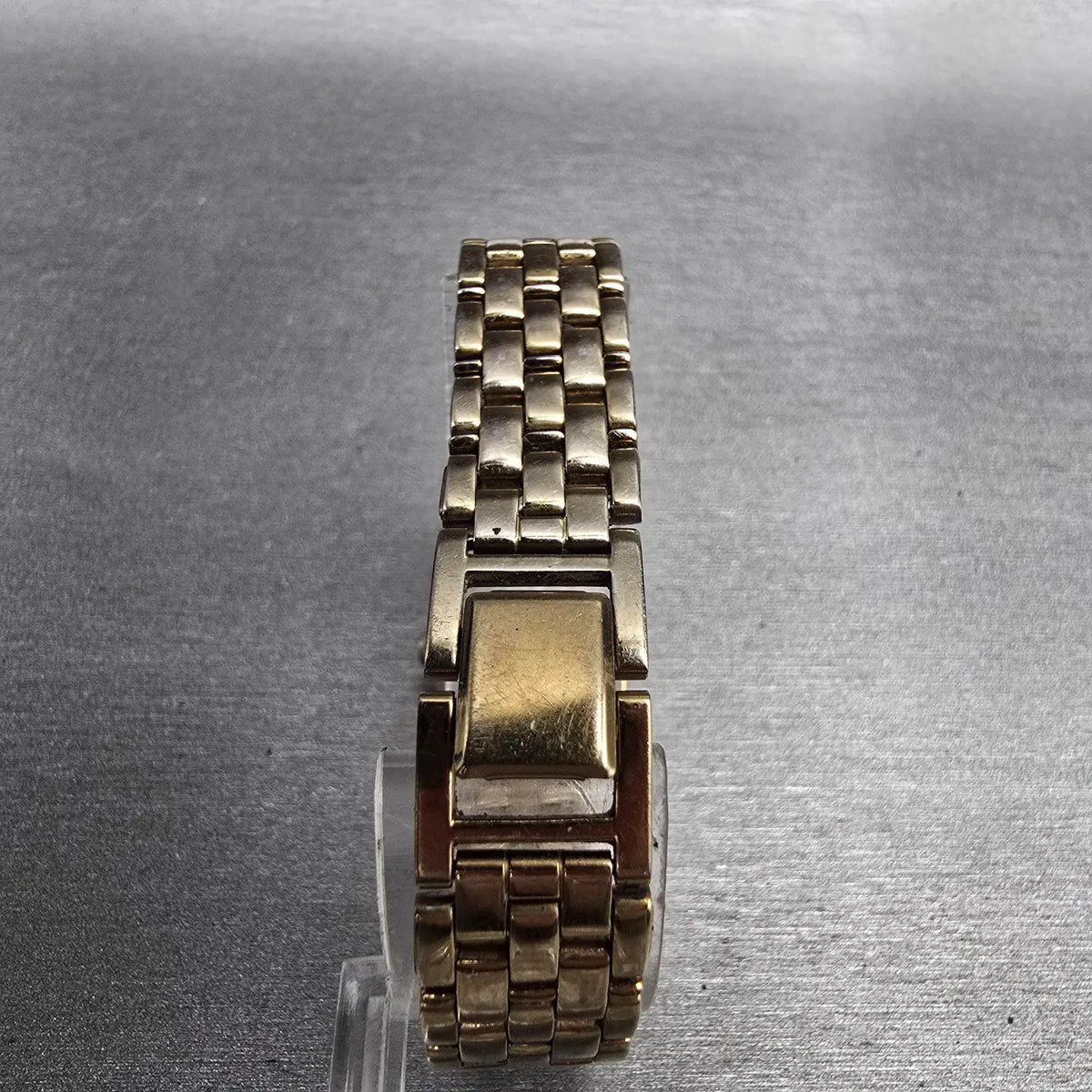 Seiko Tank Watch Women 17mm Black Dial Gold Rectangle V400-5498 New Battery7