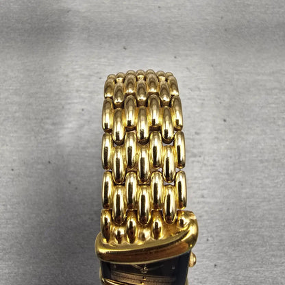 Seiko Watch Women 19mm Black Dial Gold Tone Asymmetrical 4N00-5749 New Battery4