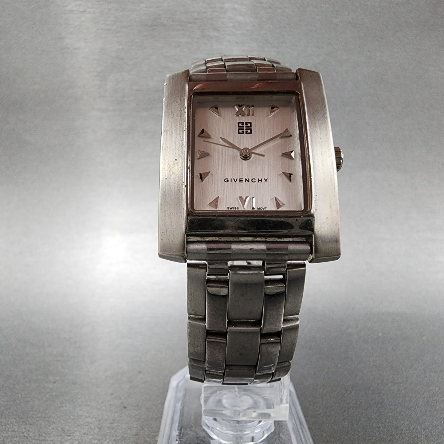 Givenchy Tank Watch Women 27mm Silver Dial Silver Tone Rectangle New Battery5
