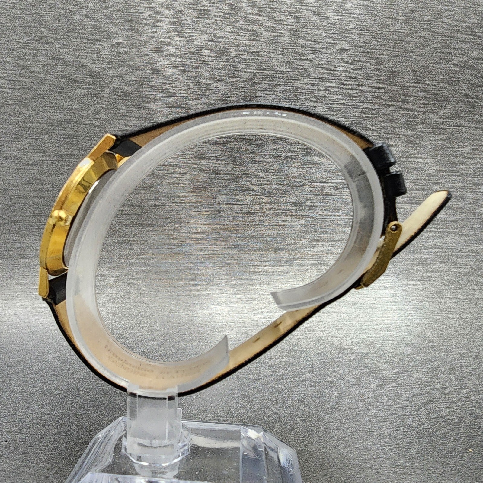 Movado Museum Watch Men 31mm Black Dial Gold Tone Leather Band 87 41 882 PARTS7
