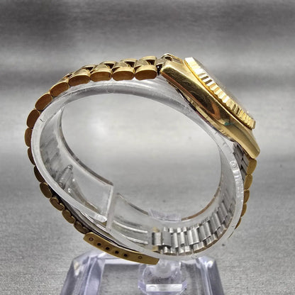 Seiko SQ Watch Women 24mm Gold Dial Gold Tone Daydate Round 2A23-0039 New Batt8